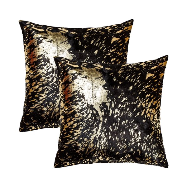 Gold cowhide shop pillow