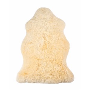 Tapis intérieur en peau de mouton fait à la main Milan Natural de Lifestyle, 2 po x 3 po, crème