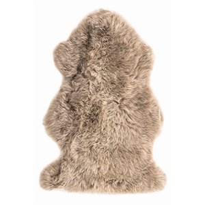 Tapis décoratif intérieur en peau de mouton fait à la main Milan Natural de Lifestyle, 2 po x 3 po, vole