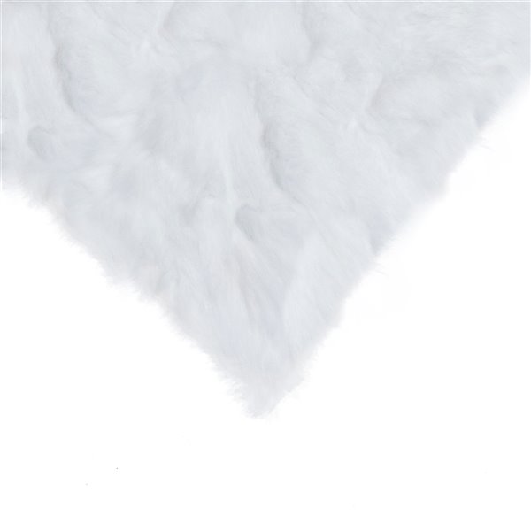 Natural by Lifestyle Rabbit Fur 2-Piece White 12-in x 20-in Rectangular Indoor Decorative Pillow