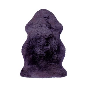 Tapis intérieur en peau de mouton fait à la main Milan Natural de Lifestyle, 2 po x 3 po, prune