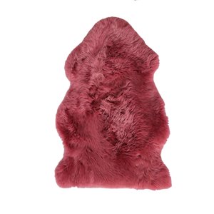 Tapis intérieur en peau de mouton fait à la main Milan Natural de Lifestyle, 2 po x 3 po, framboise