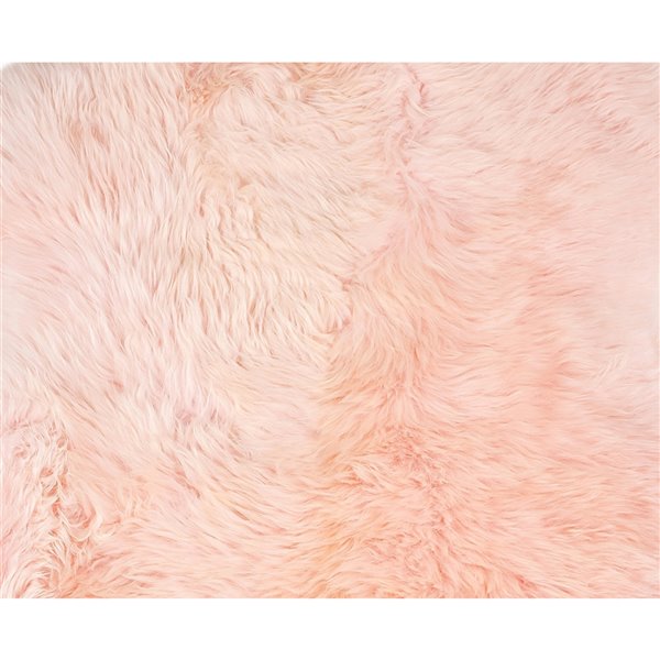 Tapis décoratif intérieur en peau de mouton fait à la main Milan Natural de Lifestyle, 2 po x 3 po, rose