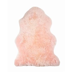 Tapis décoratif intérieur en peau de mouton fait à la main Milan Natural de Lifestyle, 2 po x 3 po, rose