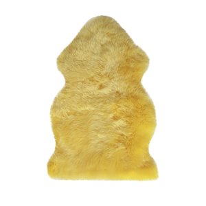 Tapis intérieur en peau de mouton fait à la main Milan Natural de Lifestyle, 2 po x 3 po, canary