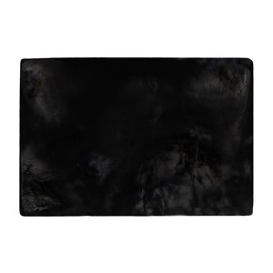 Lifestyle Faux Rabbit Black Indoor Machine-Made Area Rug - 5-in x 8-in