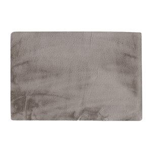 Tapis décoratif intérieur en faux lapin fait à la machine Luxe de Lifestyle, 5 po x 8 po, gris