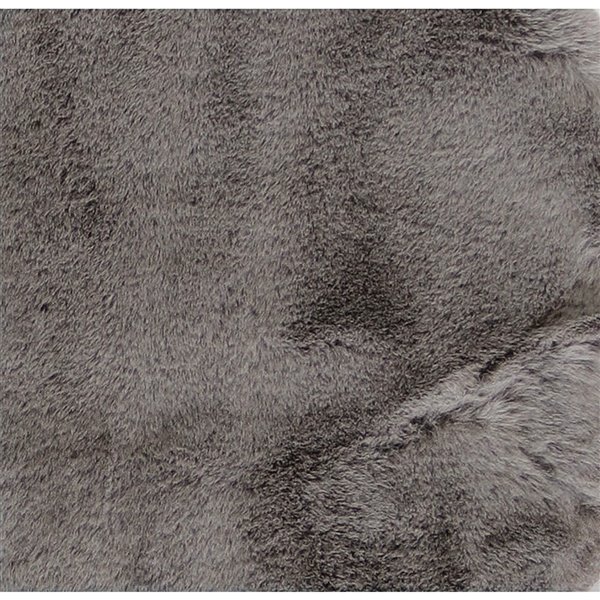 Tapis décoratif intérieur en faux lapin fait à la machine Luxe de Lifestyle, 3 po x 5 po, gris