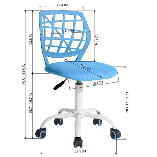 Homycasa Adjustable Office Chair Blue 0100100012139 RONA