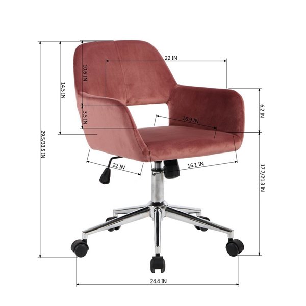 Homycasa Modern Adjustable Office Chair - Rose