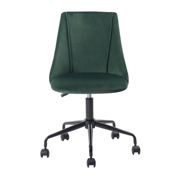 Homycasa Adjustable Velvet Office Chair - Green