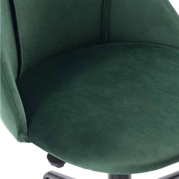 Chaise de bureau réglable en velours de FurnitureR, vert