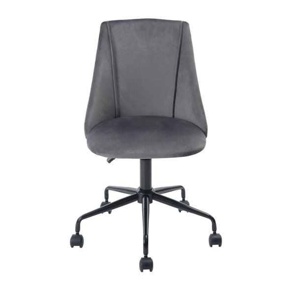 Chaise de bureau réglable en velours de FurnitureR, gris