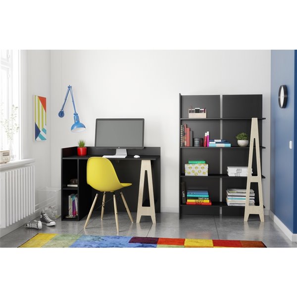 Nexera Atypik Plywood Bookcase - 60-in x 40-in - Black