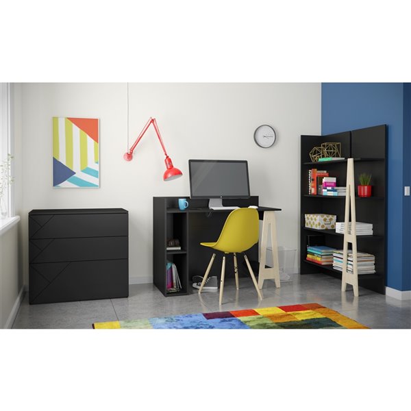 Nexera Atypik Plywood Bookcase - 60-in x 40-in - Black