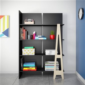 Nexera Atypik Plywood Bookcase - 60-in x 40-in - Black