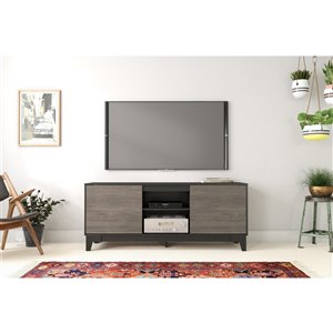 Meuble audio-vidéo contemporain Rhapsody de Nexera, 63 po, noir/gris