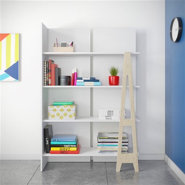 Nexera Atypik Plywood Bookcase - 60-in x 40-in - White