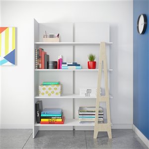 Nexera Atypik Plywood Bookcase - 60-in x 40-in - White