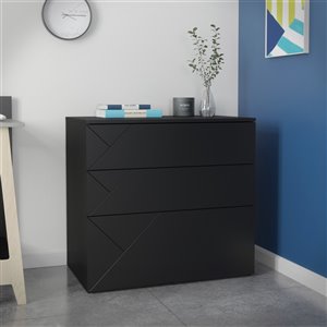 Nexera Atypik 3-Drawer Storage and Filing Cabinet - 29-in x 31-in - Black