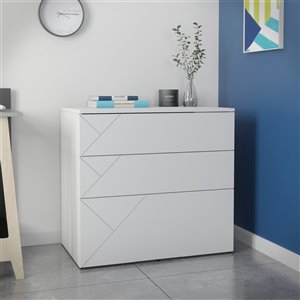 Nexera Atypik 3-Drawer Storage and Filing Cabinet - 29-in x 31-in - White