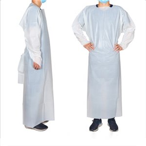 The Big Dollar Disposable Isolation Gowns - CPE - White - Large - Pack of 50