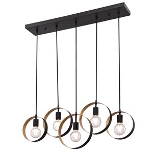 Westinghouse Lighting Canada Olympus Modern Chandelier - 5-Light - Matte Black and Gold