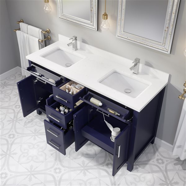 Spa Bathe Kate Double Sink Bathroom, Navy Blue Bathroom Vanity 48 Inch Double Sink