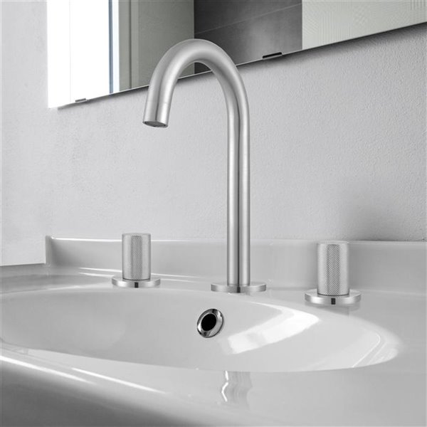 Ancona Industria Widespread Bathroom Sink Faucet - 2-Handle - Brushed Nickel