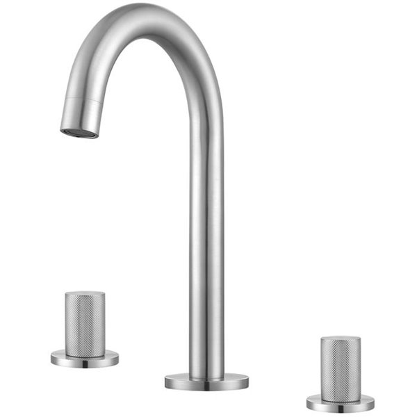 Ancona Industria Widespread Bathroom Sink Faucet - 2-Handle - Brushed Nickel