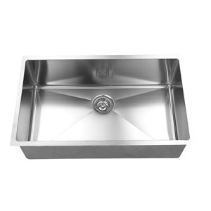 Elegant Stainless Undermount Kitchen Sink - Single Bowl - 18-in x 32-in - Stainless Steel
