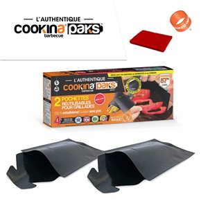 Pochette de grillade réutilisable COOKINA Barbecue PAKS, 20 cm x 30 cm, 2 mcx
