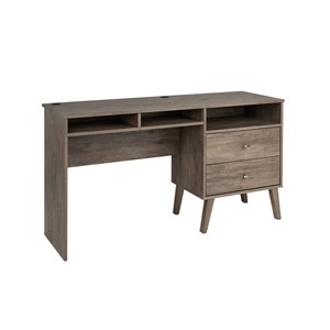 Bureau avec rangement et deux tiroirs de Milo, 55 po, gris vieilli