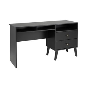 Prepac Milo Desk with Storage and 2 Drawers - 55-in - Black