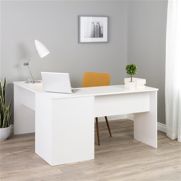 Prepac L-shaped Office Desk - 56-in - White