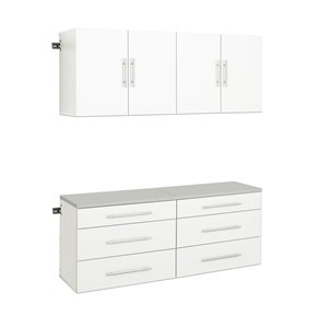 Prepac HangUps 4-Piece Storage Cabinet Set - 60-in - White