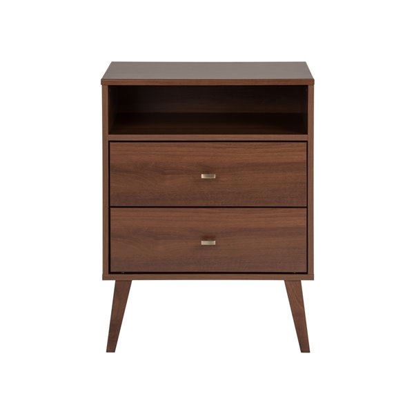 Prepac milo mid century deals modern 2 drawer nightstand stores