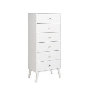 Prepac Milo Tall 6-Drawer Chest - White