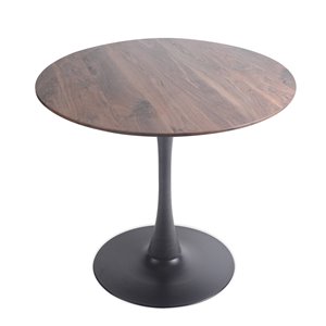 Soho Home Round Bistro Table - Walnut with Black Base - 31.5-in
