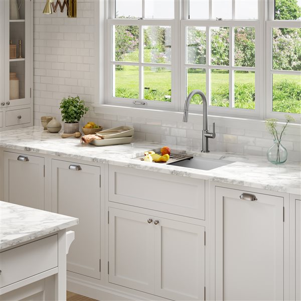 Kraus Undermount Granite Sink with Accessories - 30-in - White