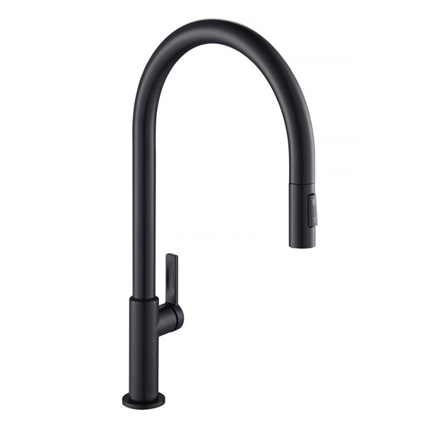 Kraus Oletto High-Arc Single Handle Pull-Down Kitchen Faucet - Matte Black