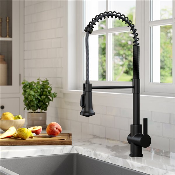 Kraus Britt Commercial Style Pull-Down Kitchen Faucet - Matte Black