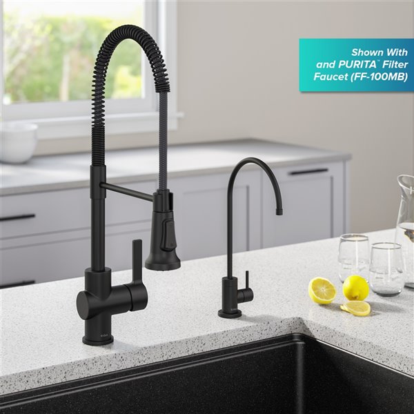 Kraus Britt Commercial Style Pull-Down Kitchen Faucet - Matte Black