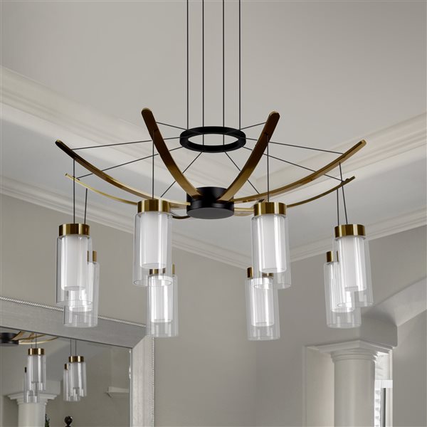 VONN Lighting Genoa Integrated LED ETL Certified Chandelier - 24-in - Black