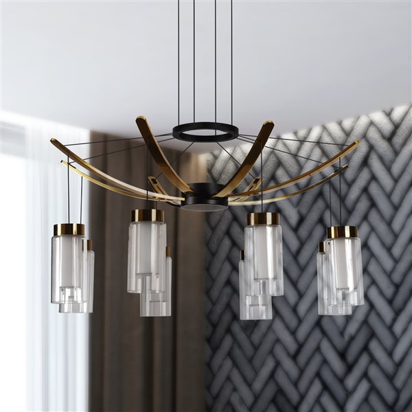 VONN Lighting Genoa Integrated LED ETL Certified Chandelier - 24-in - Black