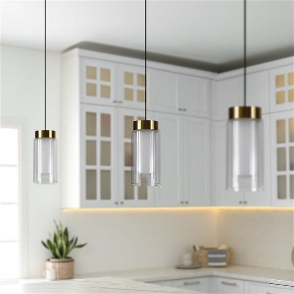 VONN Lighting Genoa Integrated LED ETL Certified Pendant Light - 5-in - Black