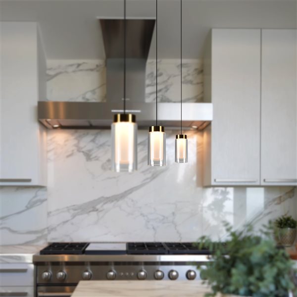 VONN Lighting Genoa Integrated LED ETL Certified Pendant Light - 5-in - Black