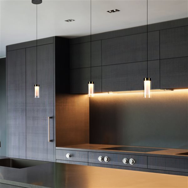 VONN Lighting Genoa Integrated LED ETL Certified Pendant Light - 5-in - Black