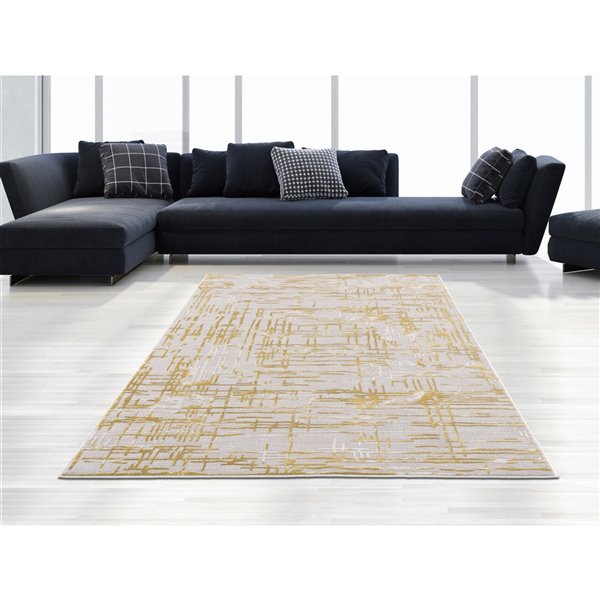 Segma Shiruki Louise Rectangular Area Rug - Machine-Made - Yellow - 5-in x 8 -in