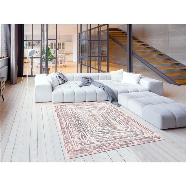 Segma Shiruki Sarai Rectangular Area Rug MachineMade Grey/Silver